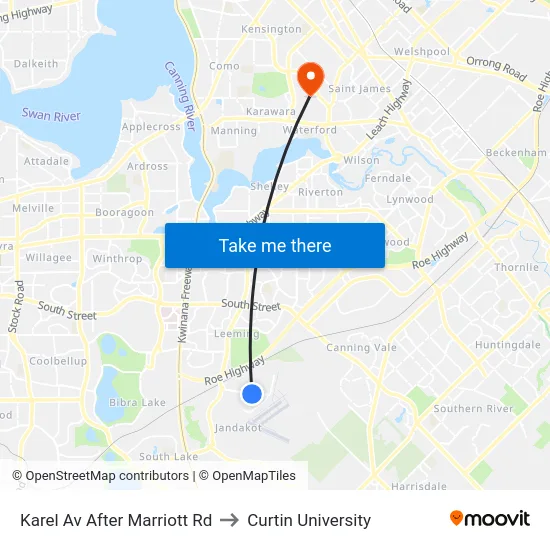 Karel Av After Marriott Rd to Curtin University map