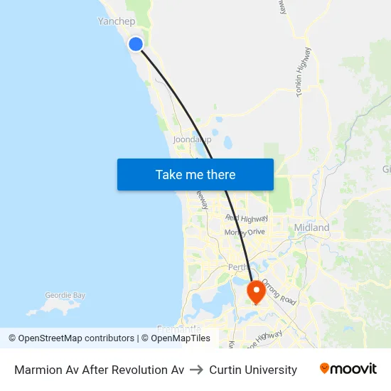 Marmion Av After Revolution Av to Curtin University map
