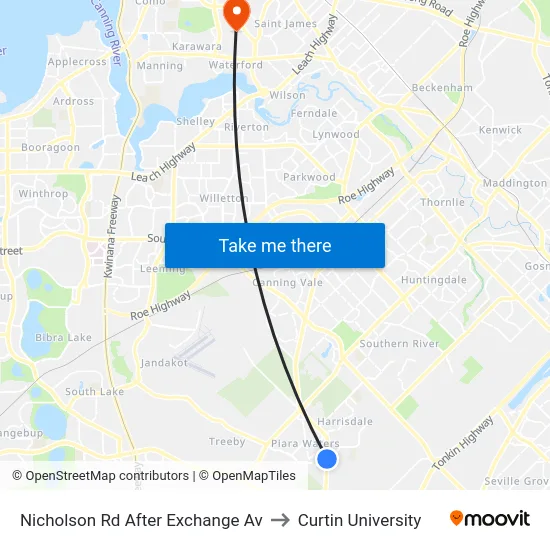 Nicholson Rd After Exchange Av to Curtin University map