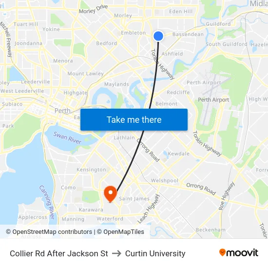 Collier Rd After Jackson St to Curtin University map