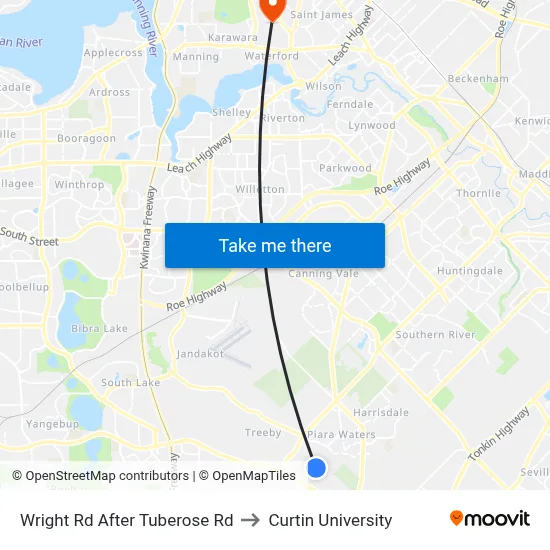 Wright Rd After Tuberose Rd to Curtin University map