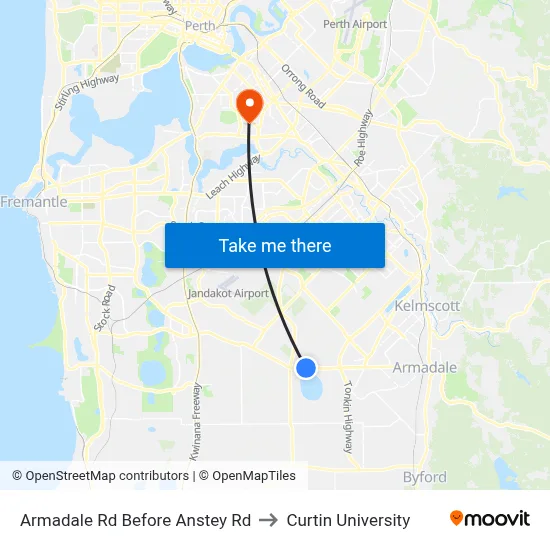 Armadale Rd Before Anstey Rd to Curtin University map