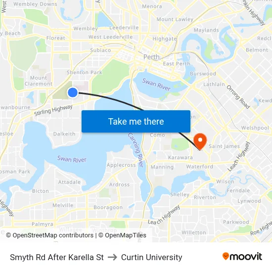 Smyth Rd After Karella St to Curtin University map