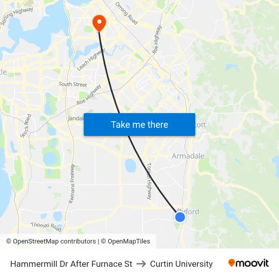 Hammermill Dr After Furnace St to Curtin University map