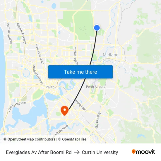 Everglades Av After Boomi Rd to Curtin University map