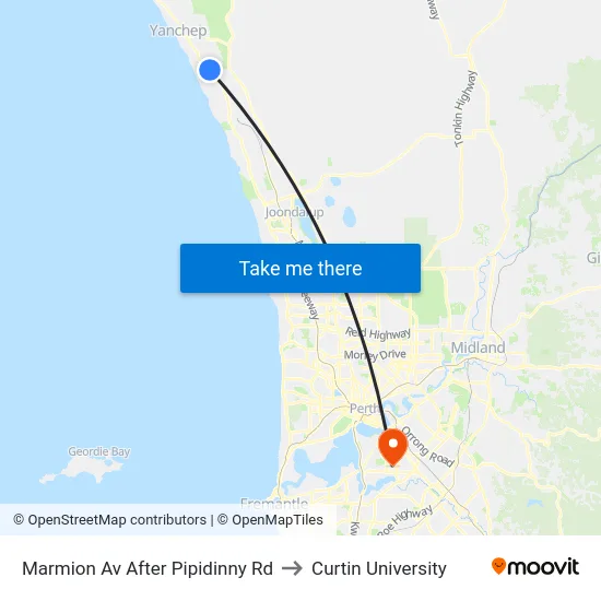 Marmion Av After Pipidinny Rd to Curtin University map