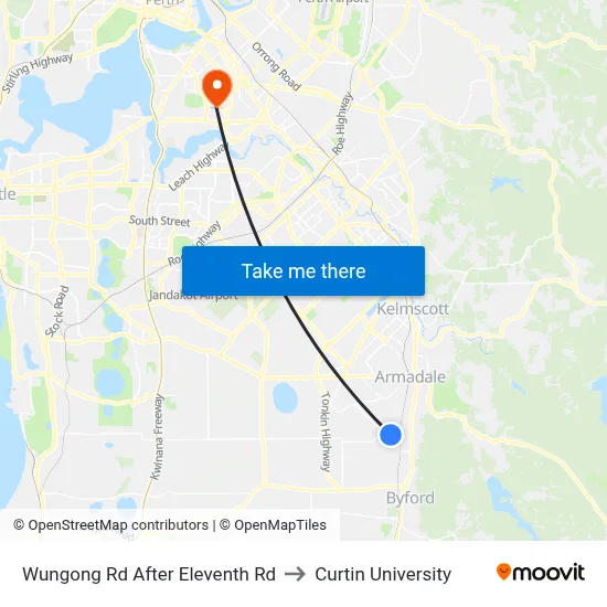 Wungong Rd After Eleventh Rd to Curtin University map