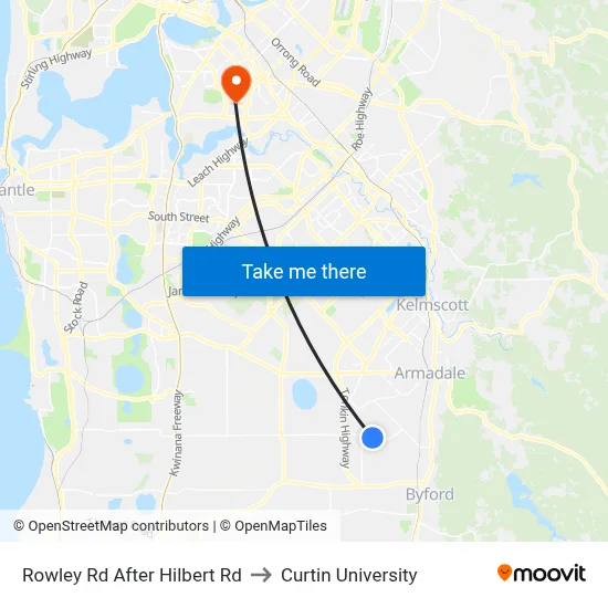 Rowley Rd After Hilbert Rd to Curtin University map