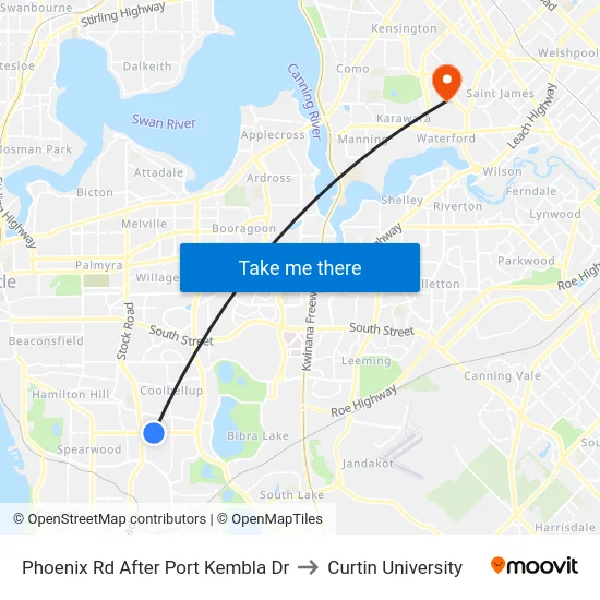 Phoenix Rd After Port Kembla Dr to Curtin University map