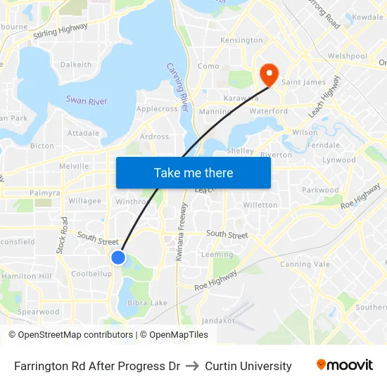 Farrington Rd After Progress  Dr to Curtin University map