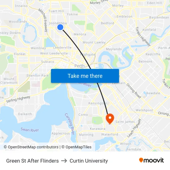 Green St After Flinders to Curtin University map