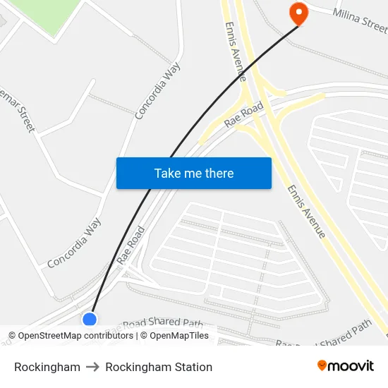 Rockingham to Rockingham Station map