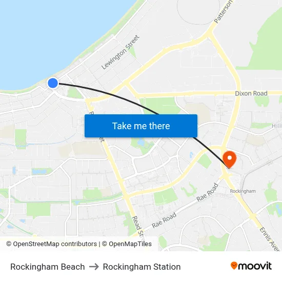 Rockingham Beach to Rockingham Station map