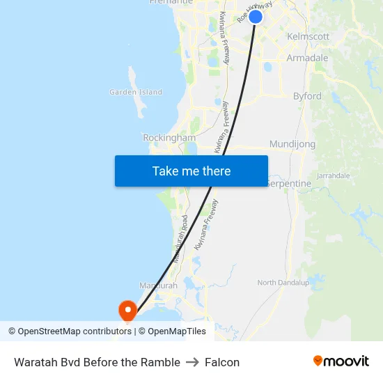 Waratah Bvd Before the Ramble to Falcon map