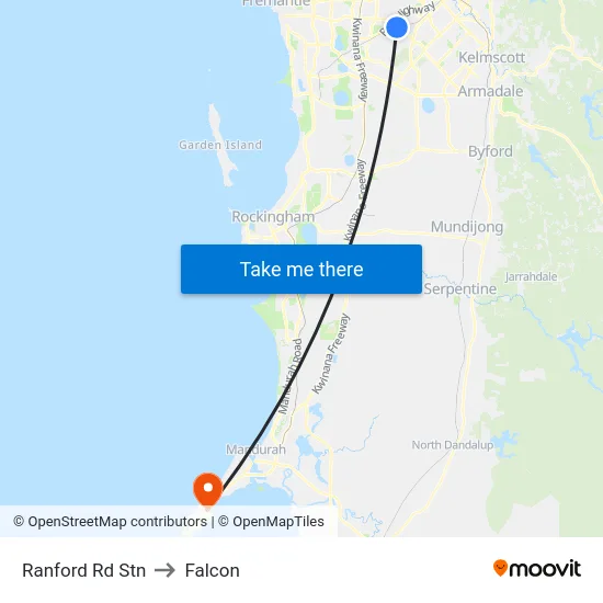 Ranford Rd Stn to Falcon map