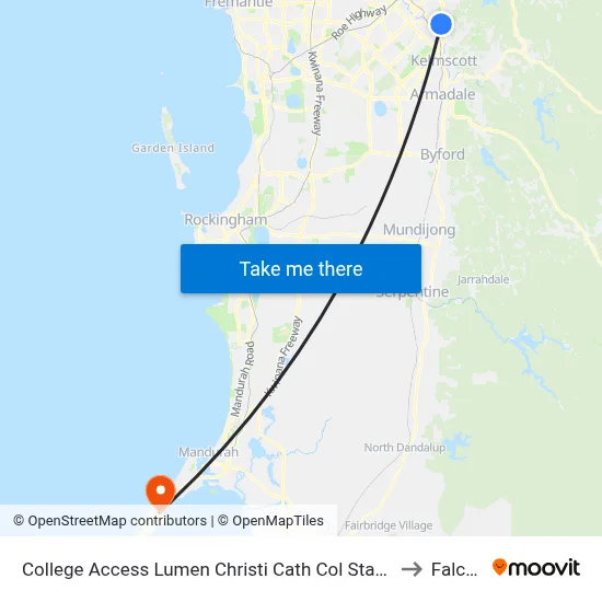 College Access Lumen Christi Cath Col Stand 4 to Falcon map