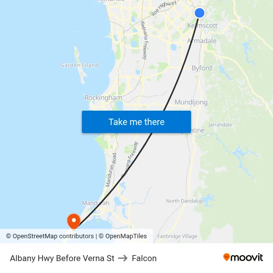 Albany Hwy Before Verna St to Falcon map