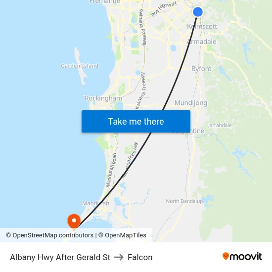 Albany Hwy After Gerald St to Falcon map