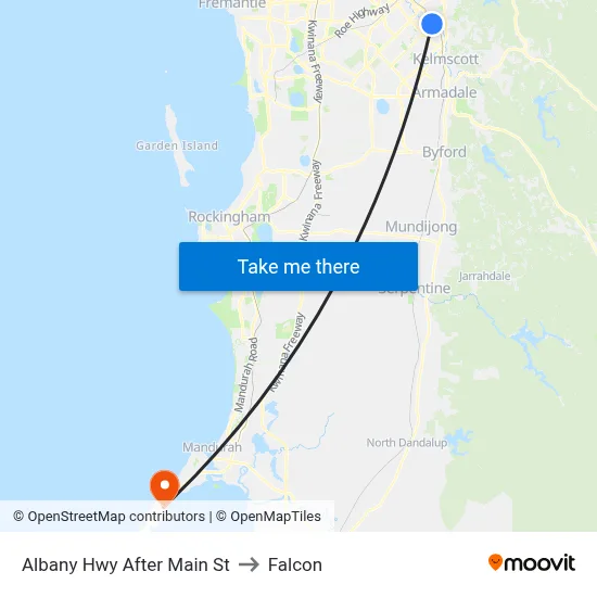 Albany Hwy After Main St to Falcon map