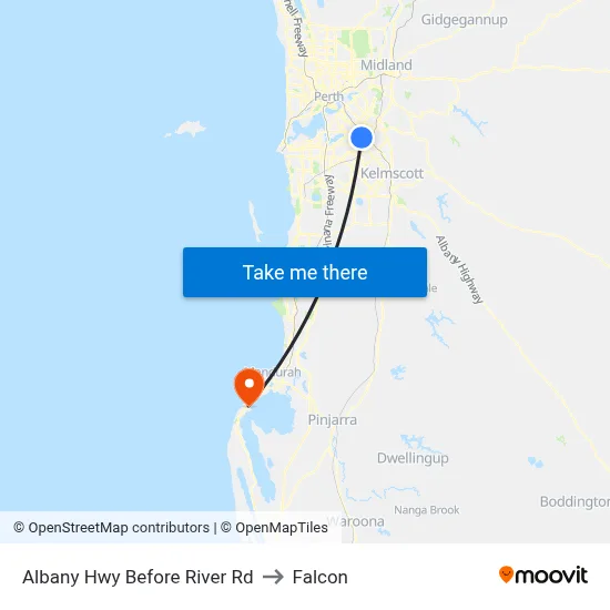 Albany Hwy Before River Rd to Falcon map