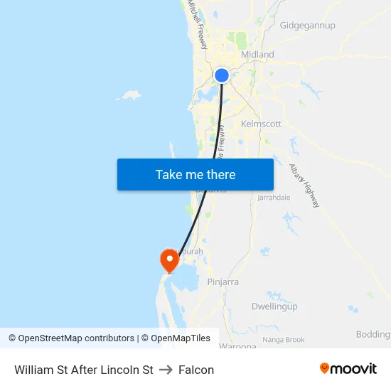 William St After Lincoln St to Falcon map