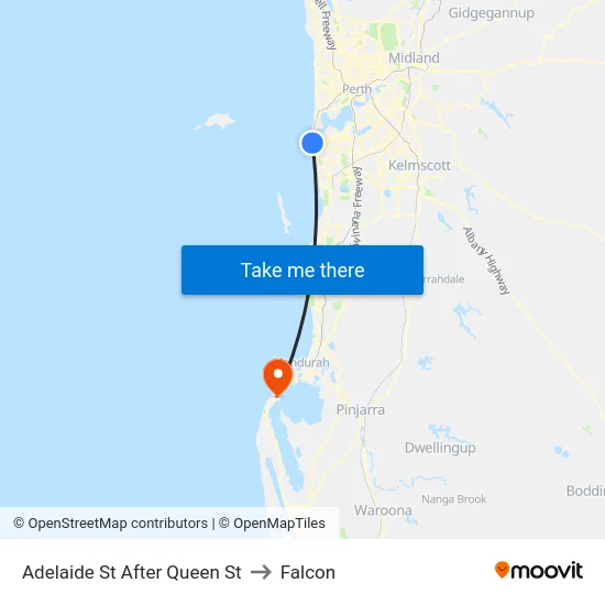 Adelaide St After Queen St to Falcon map