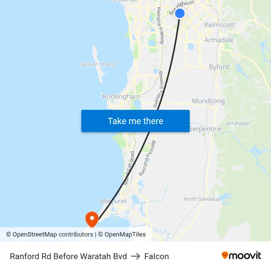 Ranford Rd Before Waratah Bvd to Falcon map