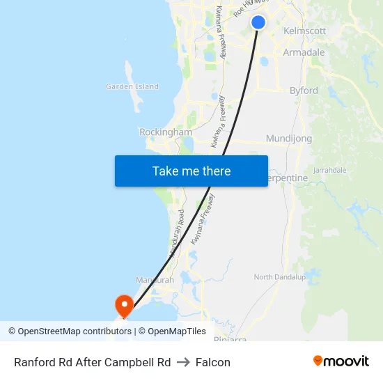 Ranford Rd After Campbell Rd to Falcon map