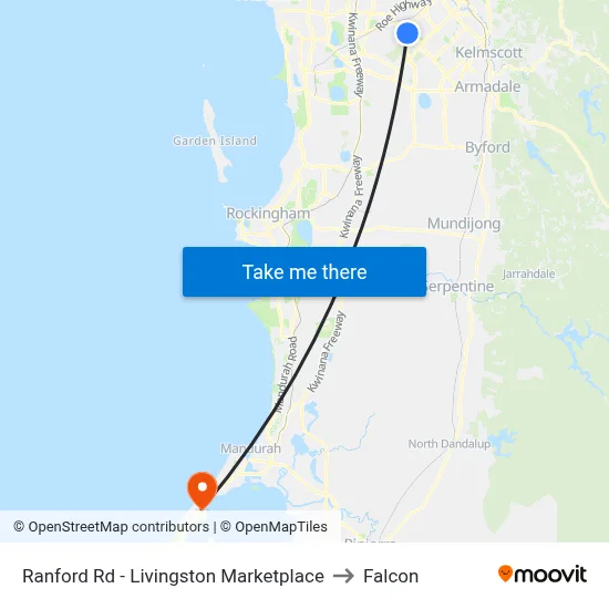 Ranford Rd - Livingston Marketplace to Falcon map