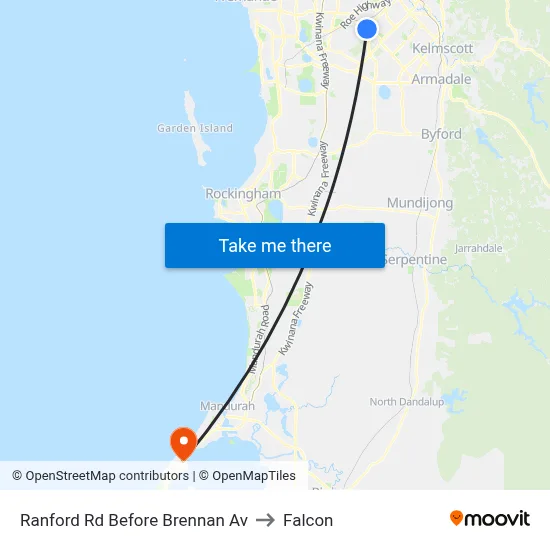 Ranford Rd Before Brennan Av to Falcon map