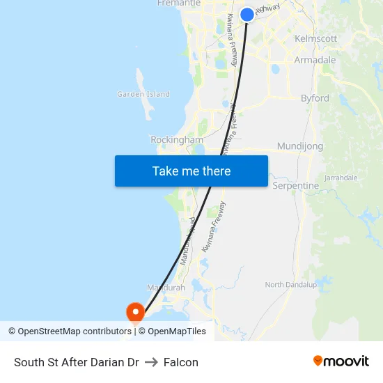 South St After Darian Dr to Falcon map