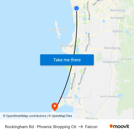 Rockingham Rd - Phoenix Shopping Ctr to Falcon map