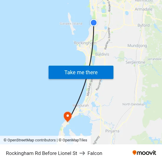 Rockingham Rd Before Lionel St to Falcon map