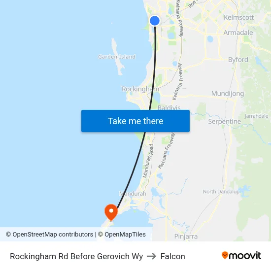 Rockingham Rd Before Gerovich Wy to Falcon map