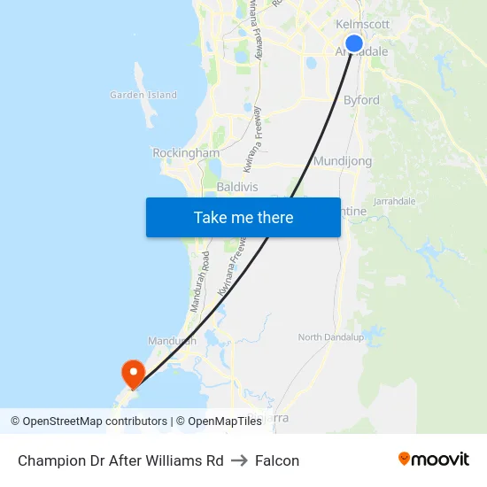Champion Dr After Williams Rd to Falcon map