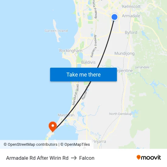 Armadale Rd After Wirin Rd to Falcon map