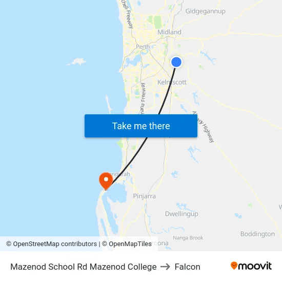 Mazenod School Rd Mazenod College to Falcon map