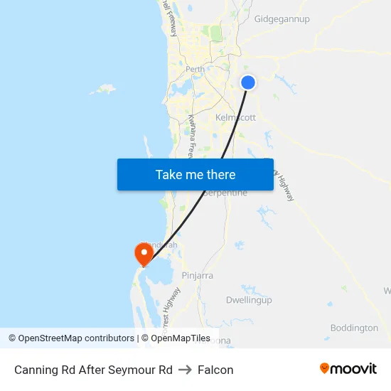 Canning Rd After Seymour Rd to Falcon map