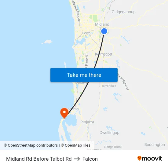 Midland Rd Before Talbot Rd to Falcon map