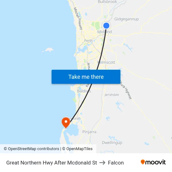 Great Northern Hwy After Mcdonald St to Falcon map