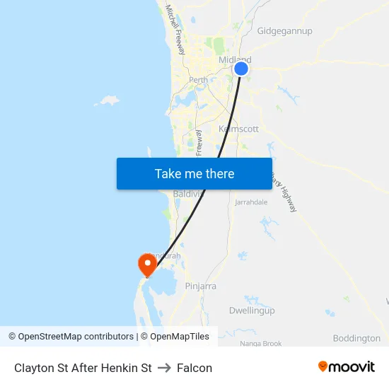 Clayton St After Henkin St to Falcon map