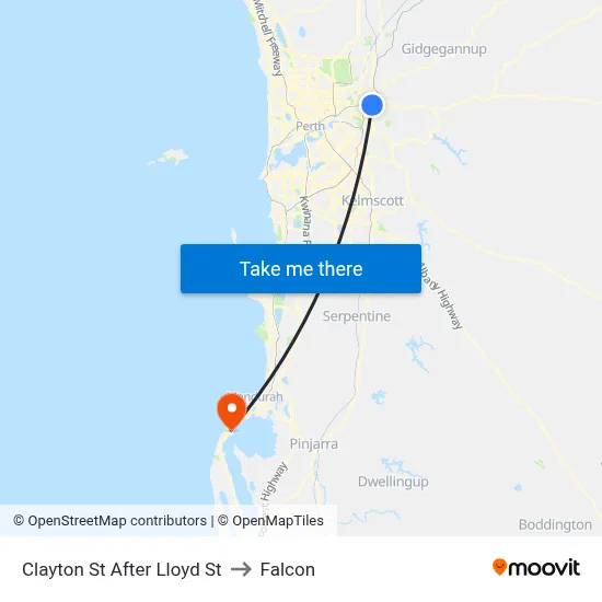 Clayton St After Lloyd St to Falcon map