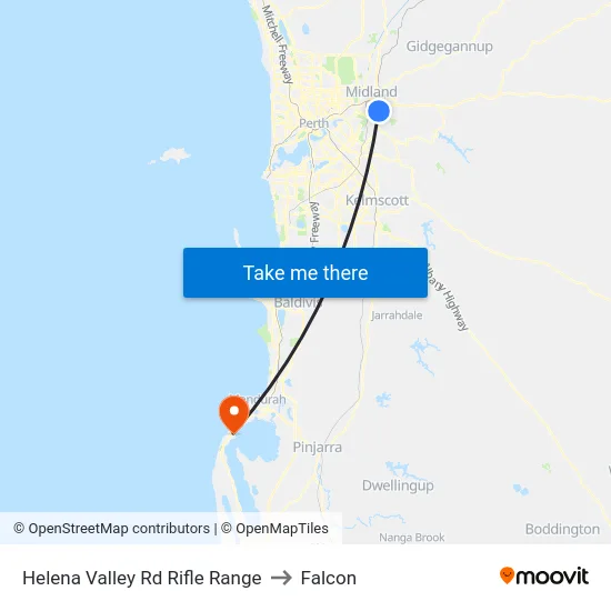 Helena Valley Rd Rifle Range to Falcon map