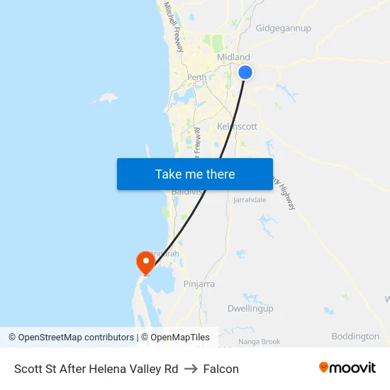 Scott St After Helena Valley Rd to Falcon map