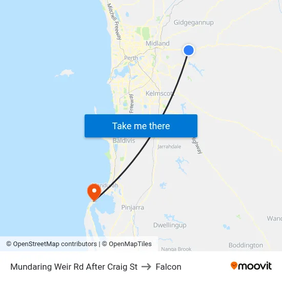 Mundaring Weir Rd After Craig St to Falcon map