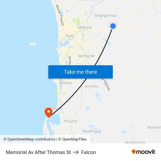 Memorial Av After Thomas St to Falcon map