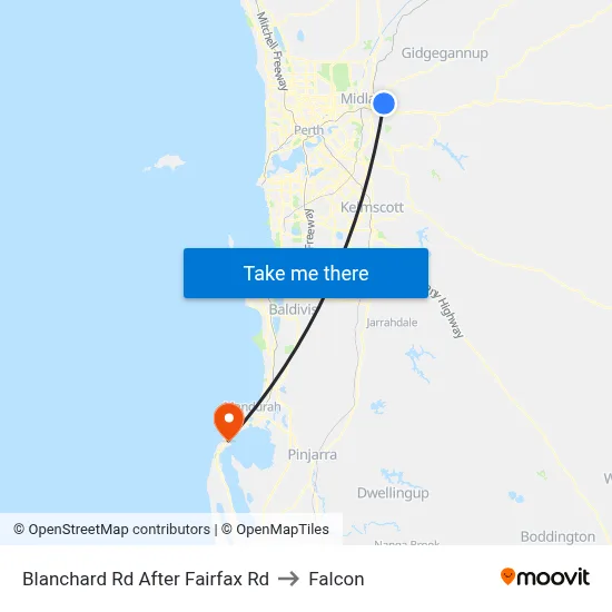 Blanchard Rd After Fairfax Rd to Falcon map