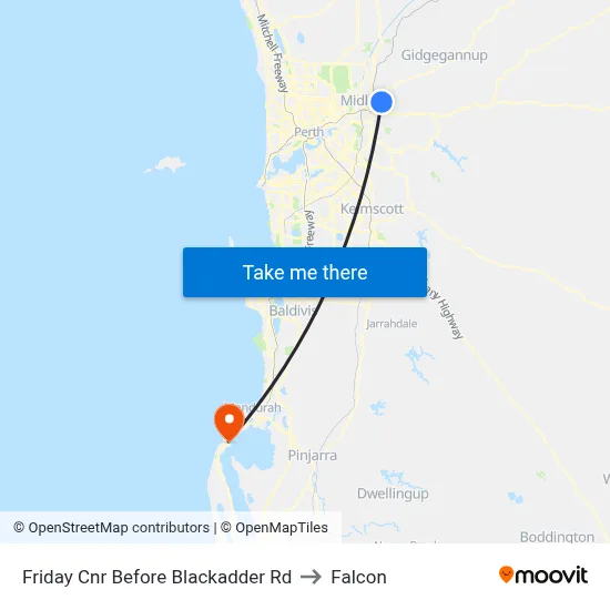 Friday Cnr Before Blackadder Rd to Falcon map