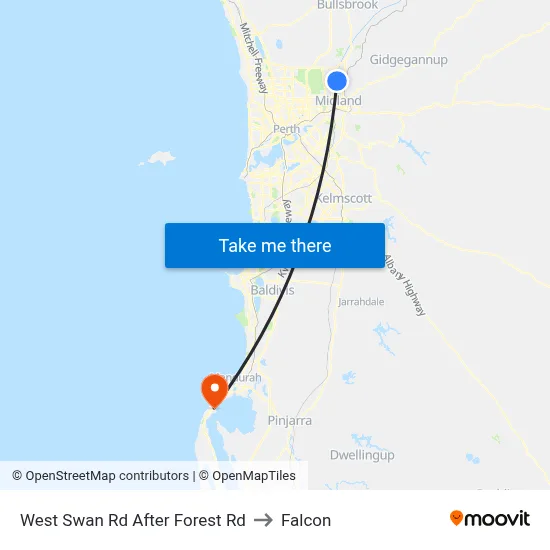 West Swan Rd After Forest Rd to Falcon map