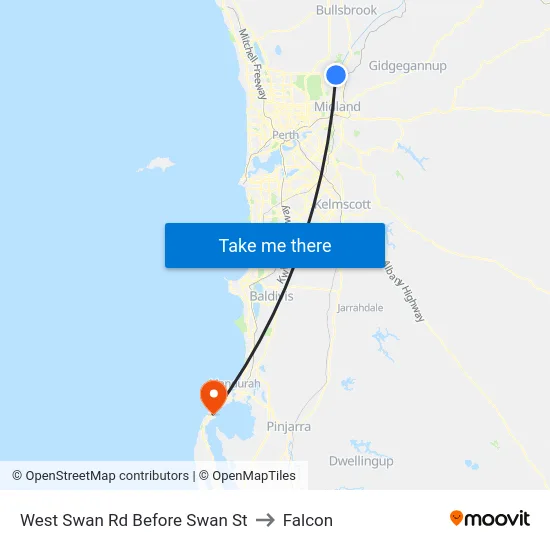 West Swan Rd Before Swan St to Falcon map